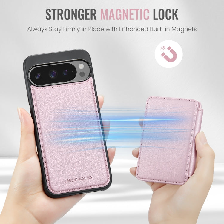 For Google Pixel 9 Pro XL JEEHOOD J05 Business Magnetic Style RFID Leather Phone Case(Pink) - Google Cases by JEEHOOD | Online Shopping UK | buy2fix