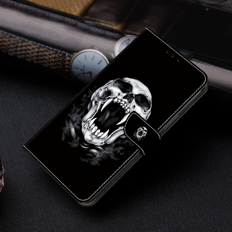 For iPhone 16 Plus Crystal Painted Leather Phone case(Skull) - iPhone 16 Plus Cases by buy2fix | Online Shopping UK | buy2fix