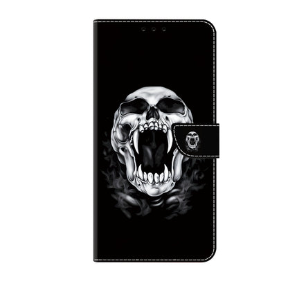 For iPhone 16 Plus Crystal Painted Leather Phone case(Skull) - iPhone 16 Plus Cases by buy2fix | Online Shopping UK | buy2fix