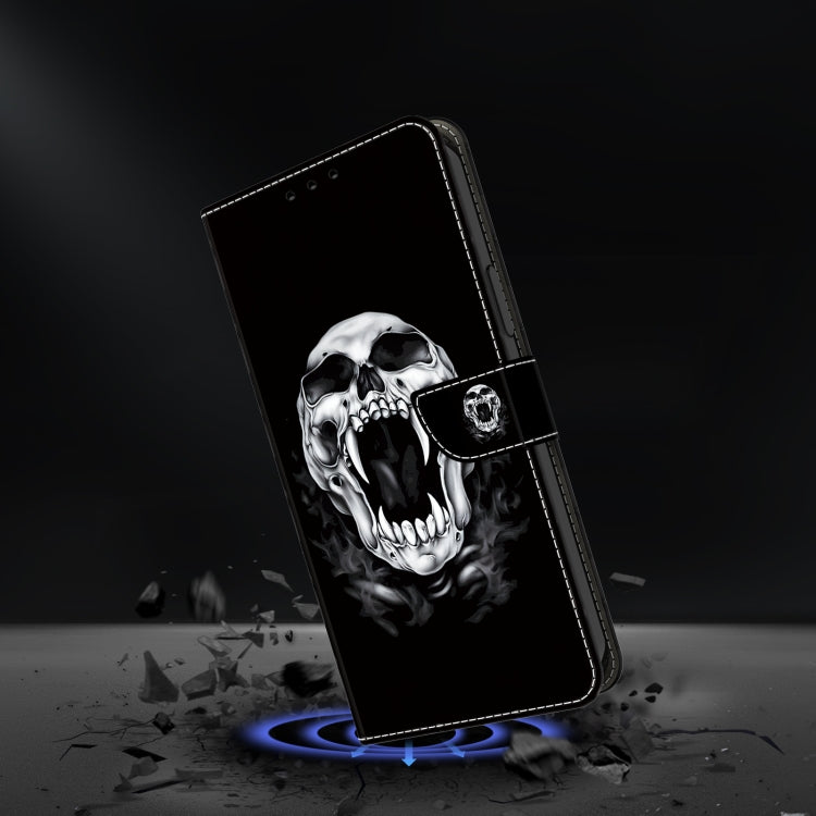 For iPhone 16 Plus Crystal Painted Leather Phone case(Skull) - iPhone 16 Plus Cases by buy2fix | Online Shopping UK | buy2fix