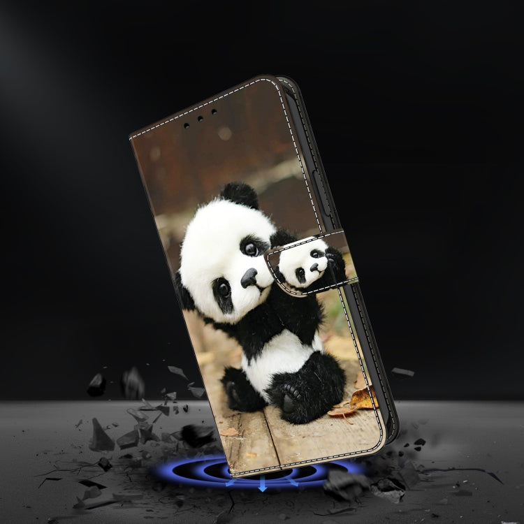 For iPhone 16 Plus Crystal Painted Leather Phone case(Panda) - iPhone 16 Plus Cases by buy2fix | Online Shopping UK | buy2fix