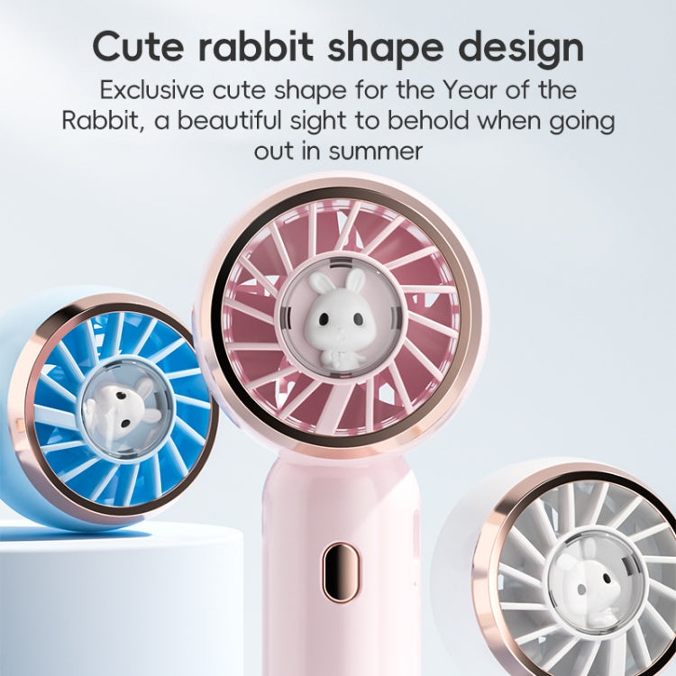 Mini Turbine Handheld Cute Rabbit Electric Fan(White) - Electric Fans by buy2fix | Online Shopping UK | buy2fix