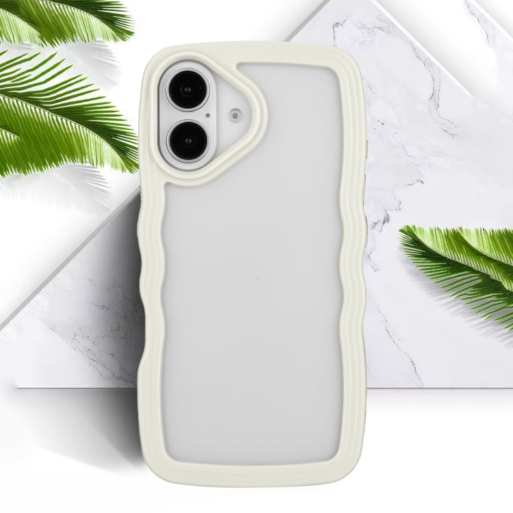 For iPhone 16 Plus Candy Color Wave TPU Clear PC Phone Case(White) - iPhone 16 Plus Cases by buy2fix | Online Shopping UK | buy2fix