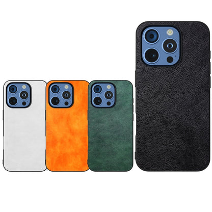 For iPhone 16 Pro Dual Color Lichi Texture PU Phone Case(Orange) - iPhone 16 Pro Cases by buy2fix | Online Shopping UK | buy2fix