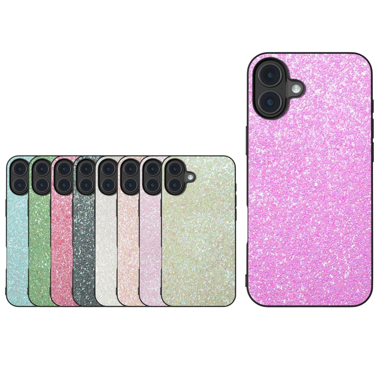 For iPhone 16 Plus Black Frame Colorful Glitter Phone Case(Purple Pink) - iPhone 16 Plus Cases by buy2fix | Online Shopping UK | buy2fix