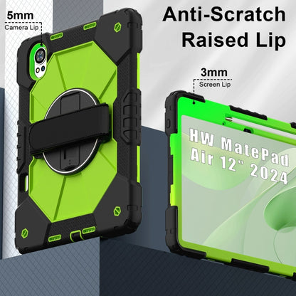 For Huawei MatePad Air 12 2024 Contrast Color Robot Silicone Hybrid PC Tablet Case(Black Yellow Green) - Huawei by buy2fix | Online Shopping UK | buy2fix