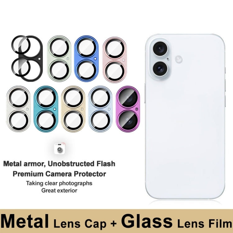 For iPhone 16 / 16 Plus IMAK Metal Armor Premium Camera Protector Film(Green) - iPhone 16 Tempered Glass by imak | Online Shopping UK | buy2fix