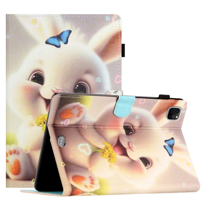 For iPad Pro 11 2024 Coloured Drawing Stitching Smart Leather Tablet Case(Rabbit) - iPad Pro 11 2024 Cases by buy2fix | Online Shopping UK | buy2fix