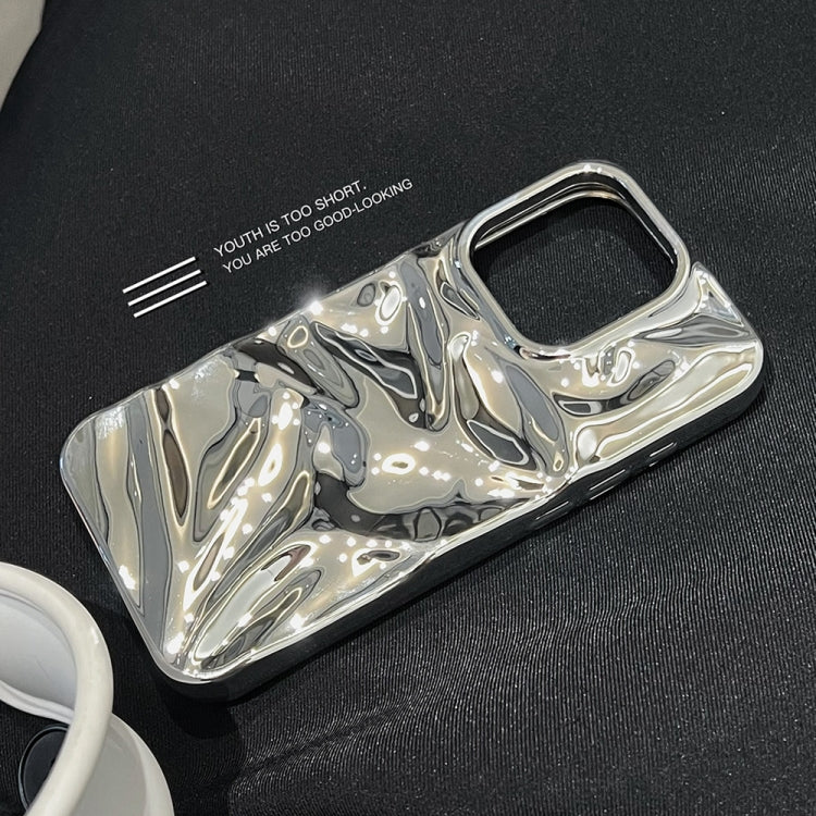 For iPhone 16 Water Ripple Electroplating Paint TPU Phone Case(Bright Silver) - iPhone 16 Cases by buy2fix | Online Shopping UK | buy2fix