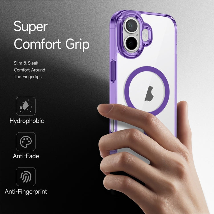 For iPhone 16 Plus Ice Color Magnetic Series Magsafe Magnetic PC Hybrid TPU Phone Case(Purple) - iPhone 16 Plus Cases by buy2fix | Online Shopping UK | buy2fix