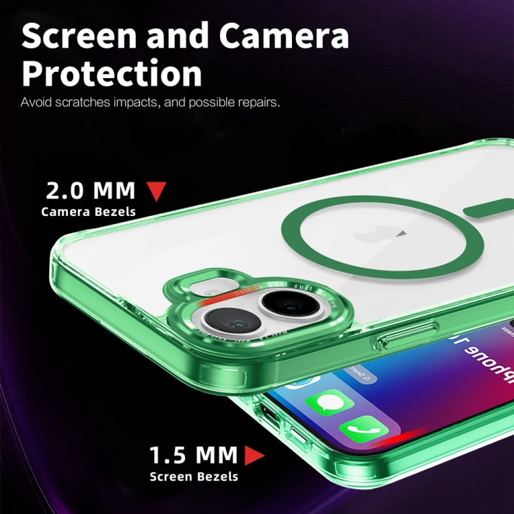 For iPhone 16 Plus Ice Color Magnetic Series Magsafe Magnetic PC Hybrid TPU Phone Case(Green) - iPhone 16 Plus Cases by buy2fix | Online Shopping UK | buy2fix