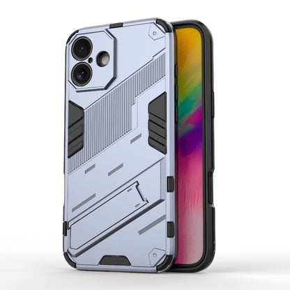 For iPhone 16 Plus Punk Armor 2 in 1 PC + TPU Phone Case with Holder(Grey) - iPhone 16 Plus Cases by buy2fix | Online Shopping UK | buy2fix