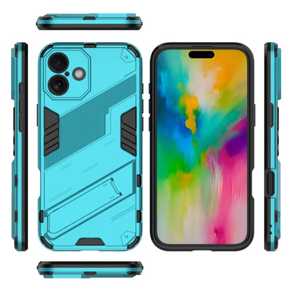 For iPhone 16 Plus Punk Armor 2 in 1 PC + TPU Phone Case with Holder(Blue) - iPhone 16 Plus Cases by buy2fix | Online Shopping UK | buy2fix