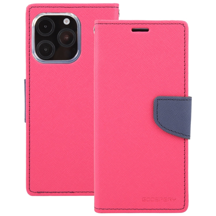 For iPhone 16 Pro Max GOOSPERY FANCY DIARY Cross Texture Leather Phone Case(Rose Red) - iPhone 16 Pro Max Cases by GOOSPERY | Online Shopping UK | buy2fix