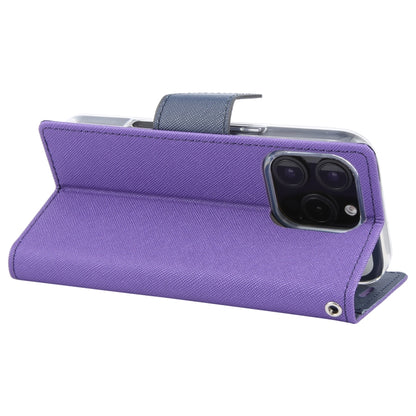 For iPhone 16 Pro GOOSPERY FANCY DIARY Cross Texture Leather Phone Case(Purple) - iPhone 16 Pro Cases by GOOSPERY | Online Shopping UK | buy2fix