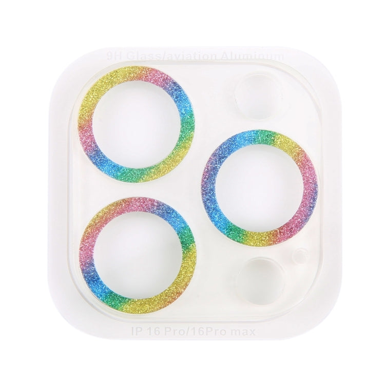 For iPhone 16 Pro / 16 Pro Max Glitter Ring Tempered Glass Camera Lens Film(Colorful) - iPhone 16 Pro Max Tempered Glass by buy2fix | Online Shopping UK | buy2fix