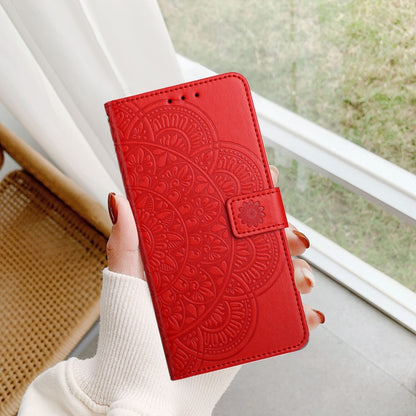 For Google Pixel 9 Pro XL Flower Embossed Leather Phone Case(Red) - Google Cases by buy2fix | Online Shopping UK | buy2fix