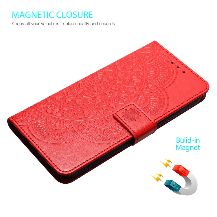 For Google Pixel 9 Pro XL Flower Embossed Leather Phone Case(Red) - Google Cases by buy2fix | Online Shopping UK | buy2fix