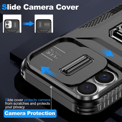 For iPhone 16 Sliding Camshield Holder Phone Case(Black) - iPhone 16 Cases by buy2fix | Online Shopping UK | buy2fix