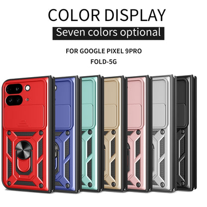 For Google Pixel 9 Pro Fold Sliding Camera Cover Design TPU+PC Phone Case(Blue) - Google Cases by buy2fix | Online Shopping UK | buy2fix