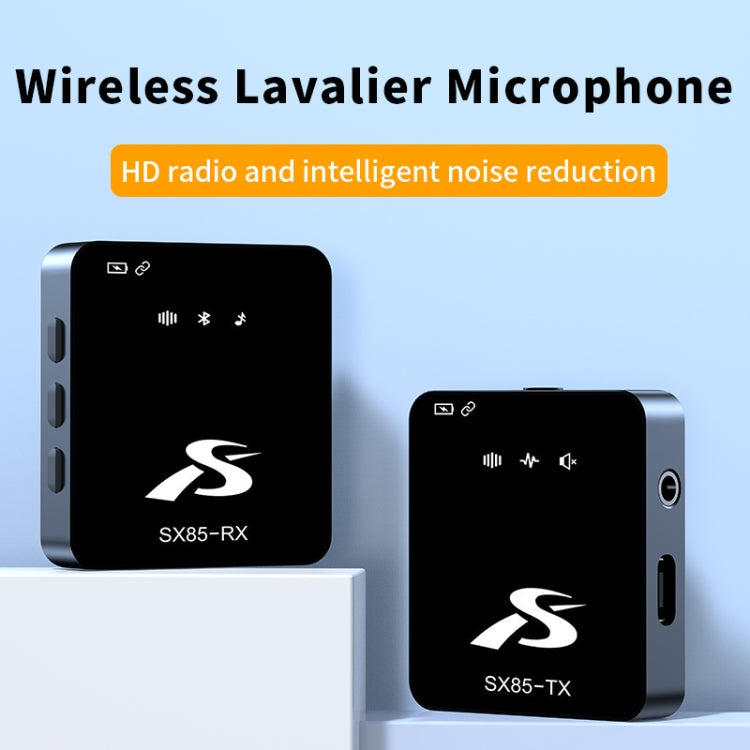 SX85 1 TX + 1 RX Square Smart Noise Reduction Lavalier Wireless Microphone(Type-C) - Microphone by buy2fix | Online Shopping UK | buy2fix