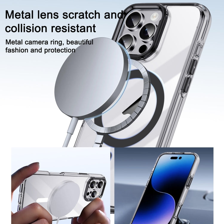 For iPhone 16 Pro Airbag PC Hybrid TPU Magsafe Phone Case(Clear Silver) - iPhone 16 Pro Cases by buy2fix | Online Shopping UK | buy2fix