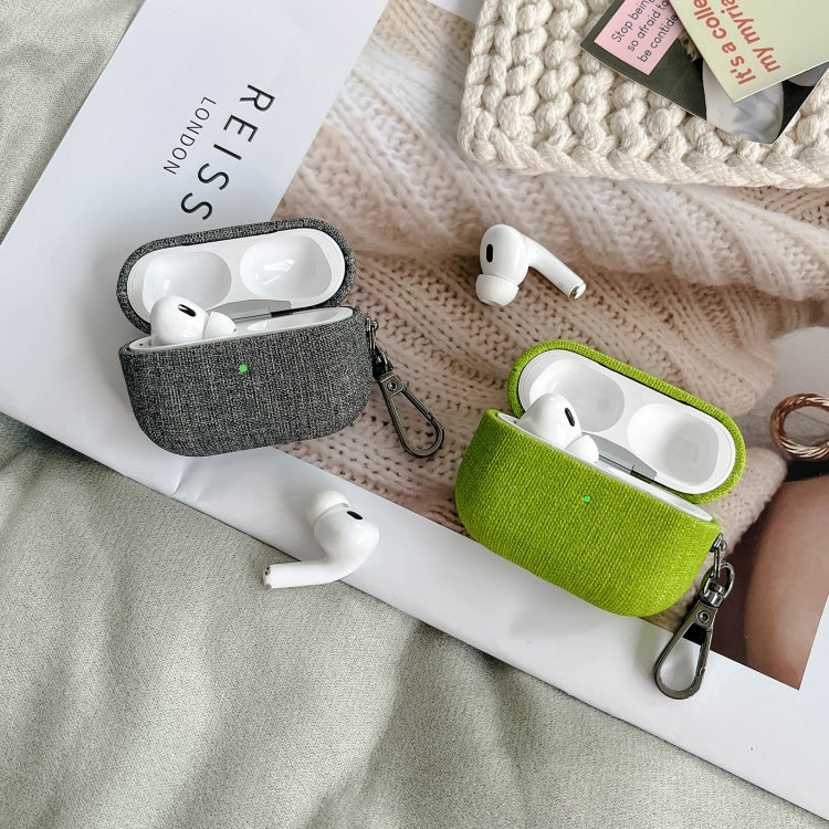 For AirPods 3 Fine Cloth Texture Earbuds Box PC Case with Hook(Green) - For AirPods 3 by buy2fix | Online Shopping UK | buy2fix