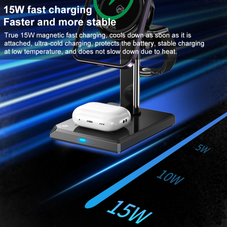 WK WP-U176 15W 4 in 1 Magnetic Cooling Wireless Charging Holder(Black) - Wireless Charger by WK | Online Shopping UK | buy2fix