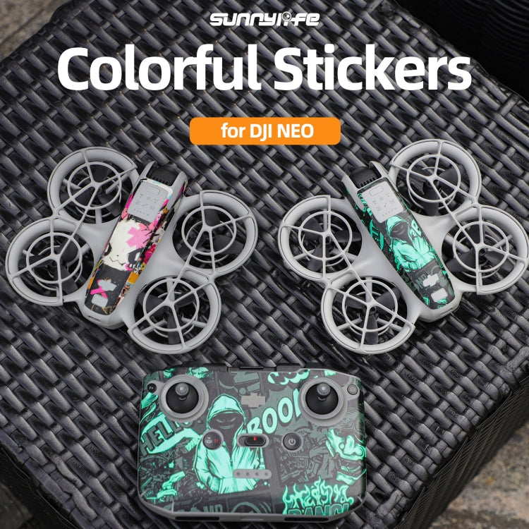 For DJI Neo 2pcs Combo Drone Body Protective Stickers(Graffiti Boom + Ghost Pop) - Stickers by Sunnylife | Online Shopping UK | buy2fix