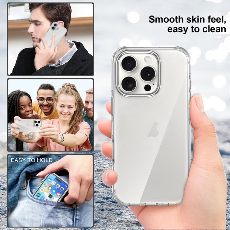 For iPhone 16 Pro Max Metal Buttons PC Hybrid TPU Phone Case(Transparent) - iPhone 16 Pro Max Cases by buy2fix | Online Shopping UK | buy2fix