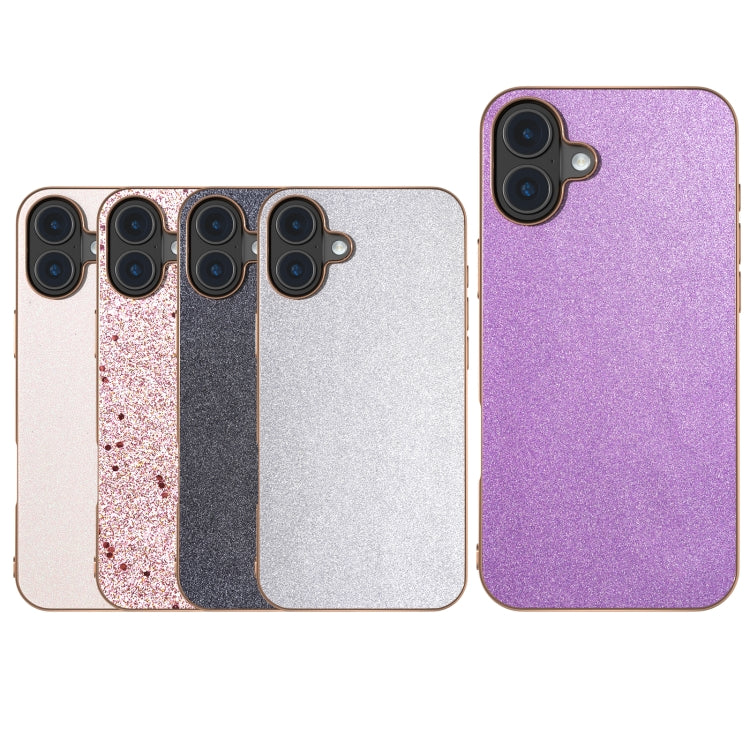 For iPhone 16 Electroplating Frame Glitter Shockproof Phone Case(Silver) - iPhone 16 Cases by buy2fix | Online Shopping UK | buy2fix