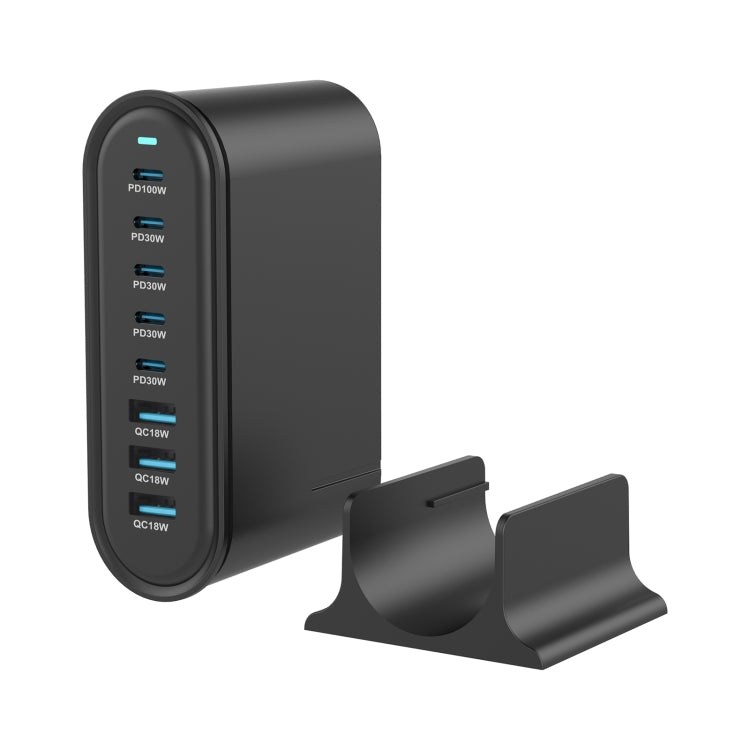 YMX-968 268W 5Type-C, 3USB 8-Ports Desktop Fast Charger, Plug Type:AU Plug(Black) - Multifunction Charger by buy2fix | Online Shopping UK | buy2fix