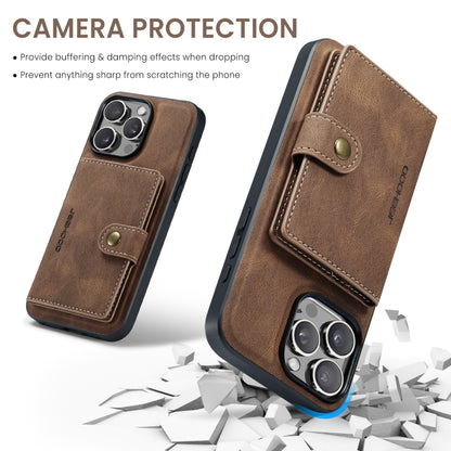 For iPhone 16 Pro Max JEEHOOD J01 Retro Magnetic Detachable Wallet Phone Case(Brown) - iPhone 16 Pro Max Cases by JEEHOOD | Online Shopping UK | buy2fix