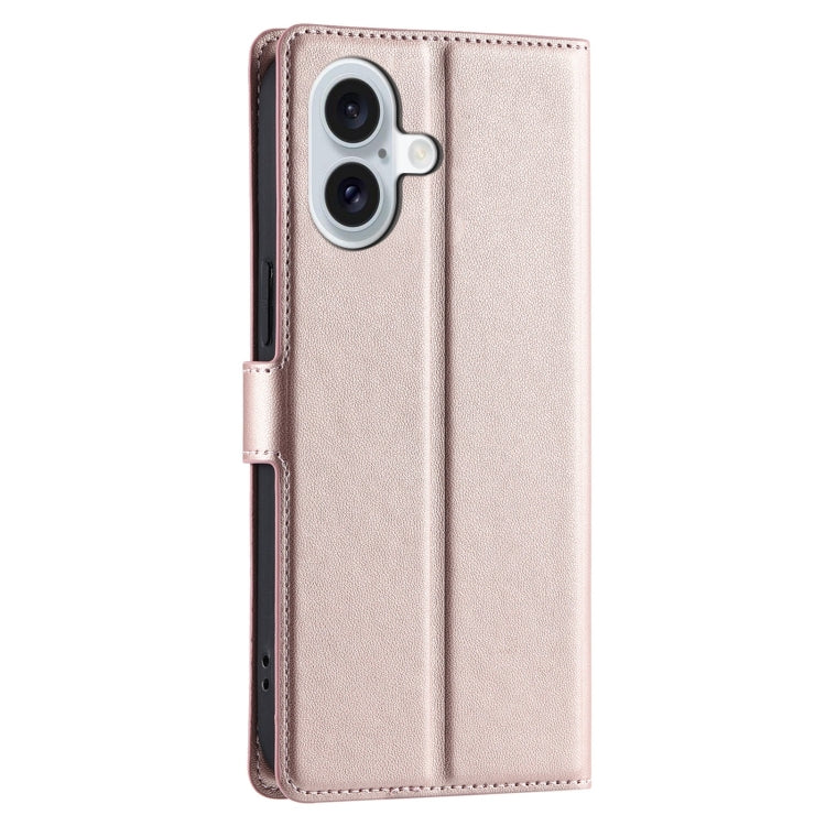 For iPhone 16 Plus Voltage Ultra-thin Dot Leather Phone Case(Rose Gold) - iPhone 16 Plus Cases by buy2fix | Online Shopping UK | buy2fix