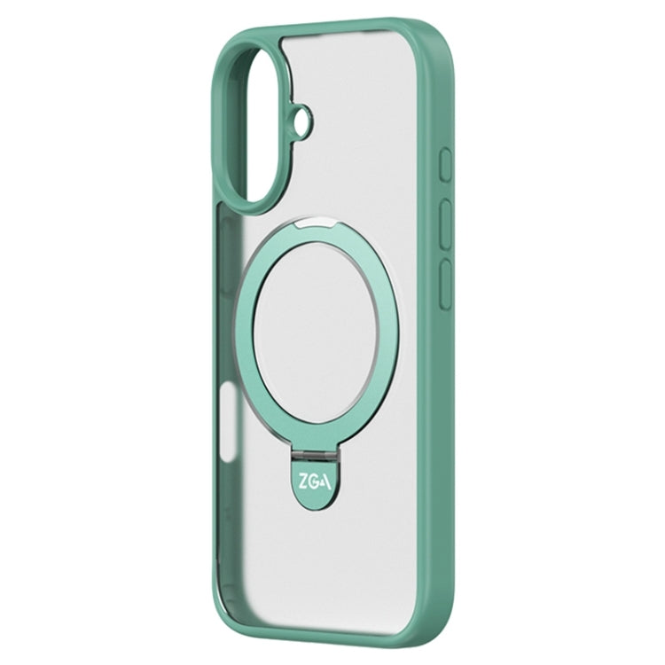 For iPhone 16 ZGA Magsafe Holder PC Hybrid TPU Phone Case(Green) - iPhone 15 Cases by ZGA | Online Shopping UK | buy2fix