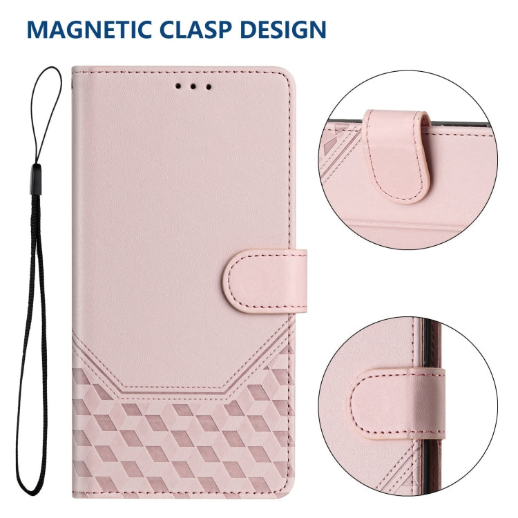 For Motorola Moto G Stylus 5G 2024 Honeycomb Embossing RFID Leather Phone Case(Pink) - Motorola Cases by buy2fix | Online Shopping UK | buy2fix