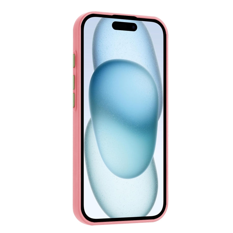 For iPhone 16 Pro Skin Feel Card Contrast Color Button TPU Phone Case(Pink) - iPhone 16 Pro Cases by buy2fix | Online Shopping UK | buy2fix