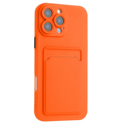 For iPhone 16 Pro Max Skin Feel Card Contrast Color Button TPU Phone Case(Orange) - iPhone 16 Pro Max Cases by buy2fix | Online Shopping UK | buy2fix