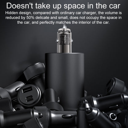 Yesido Y69 PD30W Dual USB-C / Type-C Zinc Alloy Mini Car Charger(Metal Grey) - Car Charger by Yesido | Online Shopping UK | buy2fix