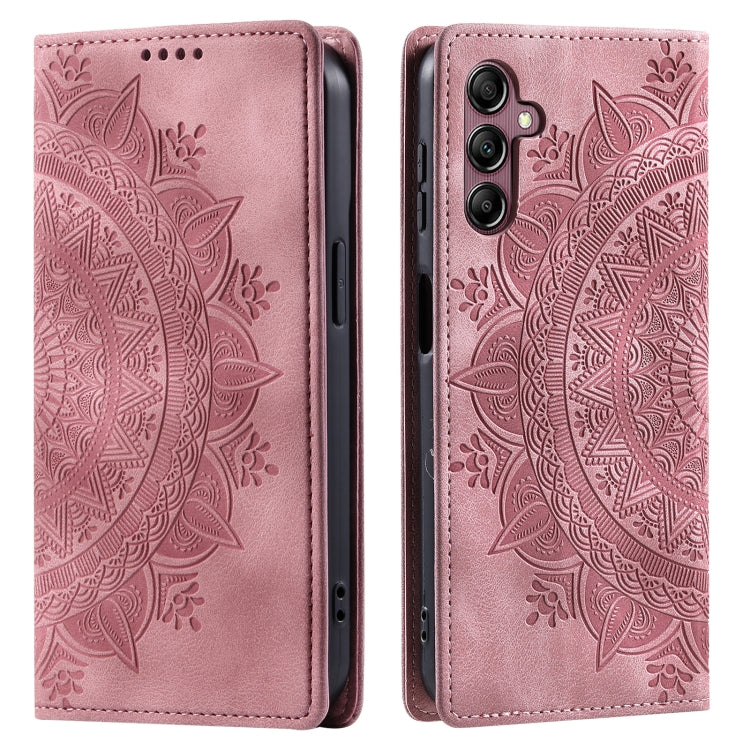 For Samsung Galaxy S25 5G Totem Embossed Magnetic Leather Phone Case(Rose Gold) - Galaxy S25 5G Cases by buy2fix | Online Shopping UK | buy2fix