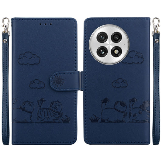 For OnePlus 13 Cute Cats RFID Leather Phone Case(Blue) - OnePlus Cases by buy2fix | Online Shopping UK | buy2fix