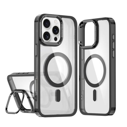 For iPhone 16 Pro Acrylic Camera Holder MagSafe Magnetic Phone Case(Black) - iPhone 16 Pro Cases by buy2fix | Online Shopping UK | buy2fix