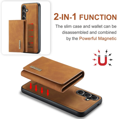 For Samsung Galaxy S24 FE 5G DG.MING M1 Series 3-Fold Multi Card Wallet + Magnetic Phone Case(Brown) - Galaxy S24 FE 5G Cases by DG.MING | Online Shopping UK | buy2fix