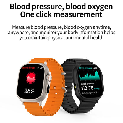 LEMFO LF40 2.01 inch Bluetooth Call Smart Watch, Support Heart Rate / Blood Oxygen(Silver Orange) - Smart Watches by LEMFO | Online Shopping UK | buy2fix