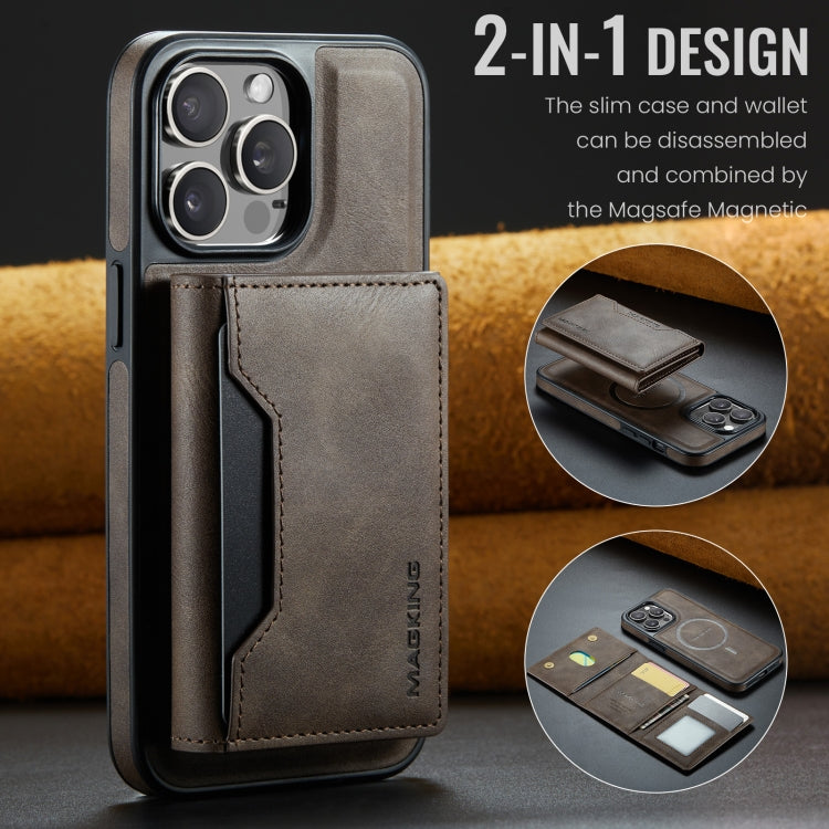 For iPhone 13 Pro Max DG.MING MAGKING-K2 Series MagSafe RFID Card Bag Detachable Phone Case(Coffee) - iPhone 13 Pro Max Cases by DG.MING | Online Shopping UK | buy2fix