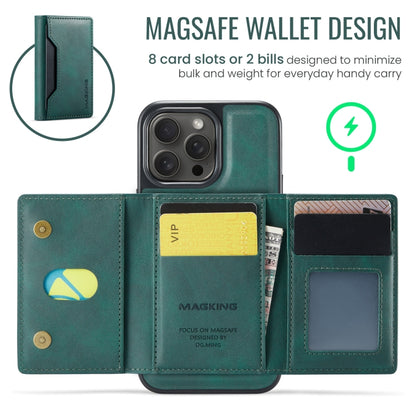 For iPhone 13 Pro Max DG.MING MAGKING-K2 Series MagSafe RFID Card Bag Detachable Phone Case(Green) - iPhone 13 Pro Max Cases by DG.MING | Online Shopping UK | buy2fix