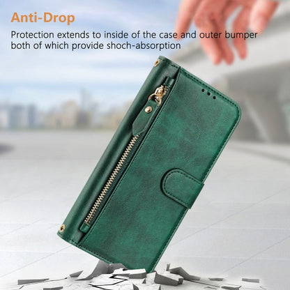 For Motorola Moto G Power 5G 2024 Multi-Card Slots Zipper Wallet Leather Phone Case(Green) - Motorola Cases by buy2fix | Online Shopping UK | buy2fix