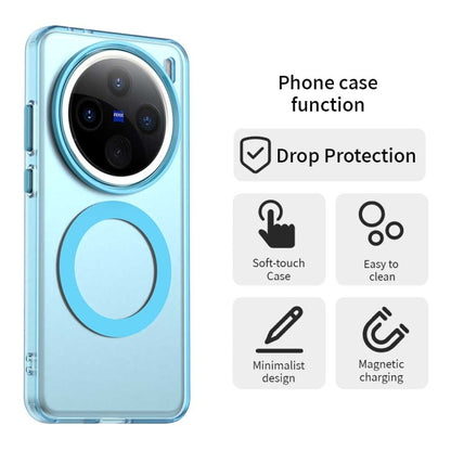 For vivo X200 Pro Candy Magsafe PC Hybrid TPU Phone Case(Blue) - X200 Pro Cases by buy2fix | Online Shopping UK | buy2fix