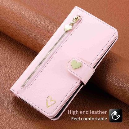 For Samsung Galaxy S23 Ultra 5G POLA Love Multi-Card Slots Zipper Wallet Leather Phone Case(Pink) - Galaxy S23 Ultra 5G Cases by POLA | Online Shopping UK | buy2fix