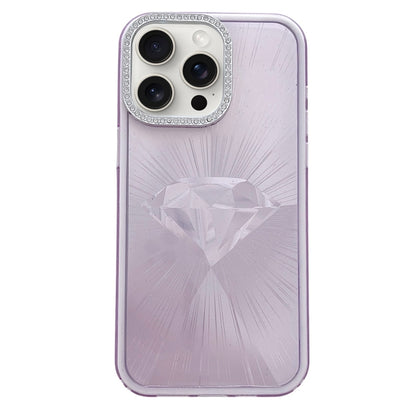 For iPhone 16 Pro Diamond Texture TPU Hybrid PC IMD Phone Case(Purple) - iPhone 16 Pro Cases by buy2fix | Online Shopping UK | buy2fix